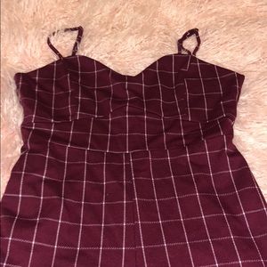Grid Print Bustier Jumpsuit